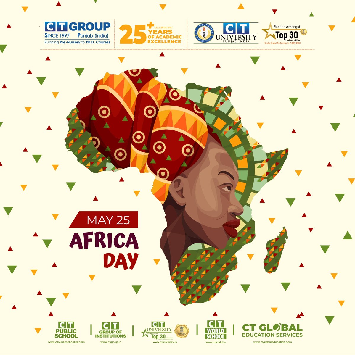 🌍 Celebrating Africa Day! 🌍
Today, we honor the diverse cultures, rich heritage, and remarkable achievements of the African continent.

Let's come together in unity and celebrate the vibrant spirit of Africa. 🎉✨
#AfricaDay #UnityInDiversity #AfricanHeritage #AfricanPride #CTU