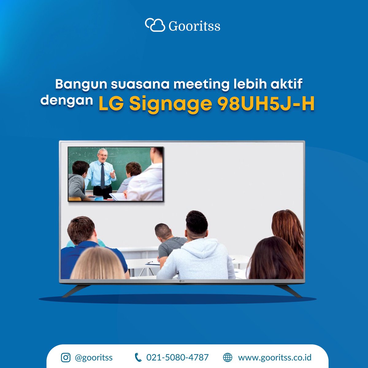 Gooritss_ID's tweet image. Dilengkapi dengan kecerahan sebesar 500 cd/m² untuk tampilan dalam ruangan, seri 98UH5J-H secara jelas dapat menampilkan materi presentasi lebih jelas. 

Yuk segera request ke tim pengadaan kantor kamu sekarang! 

#Go For IT, Reach for the Sky

#floorstandingdisplay #smartboards