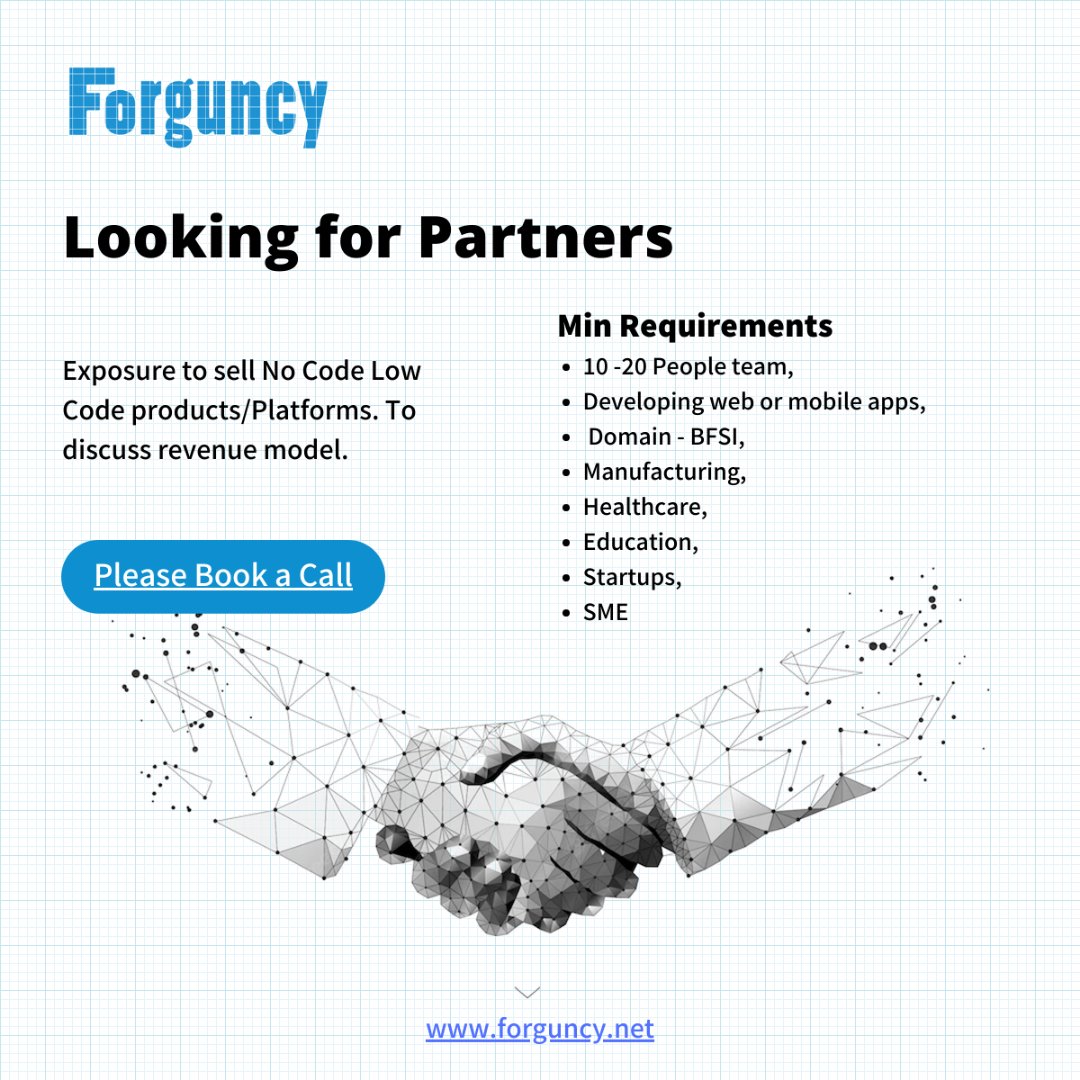 Here is a chance to become our local partner for generating an additional revenue stream in growing low-code Development platforms! 

Book a call:
calendly.com/dheeraj-mehra/… 

#lowcode #webappdevelopment #mobileapplication #excel #productivity #lowcodeplatform #partnership