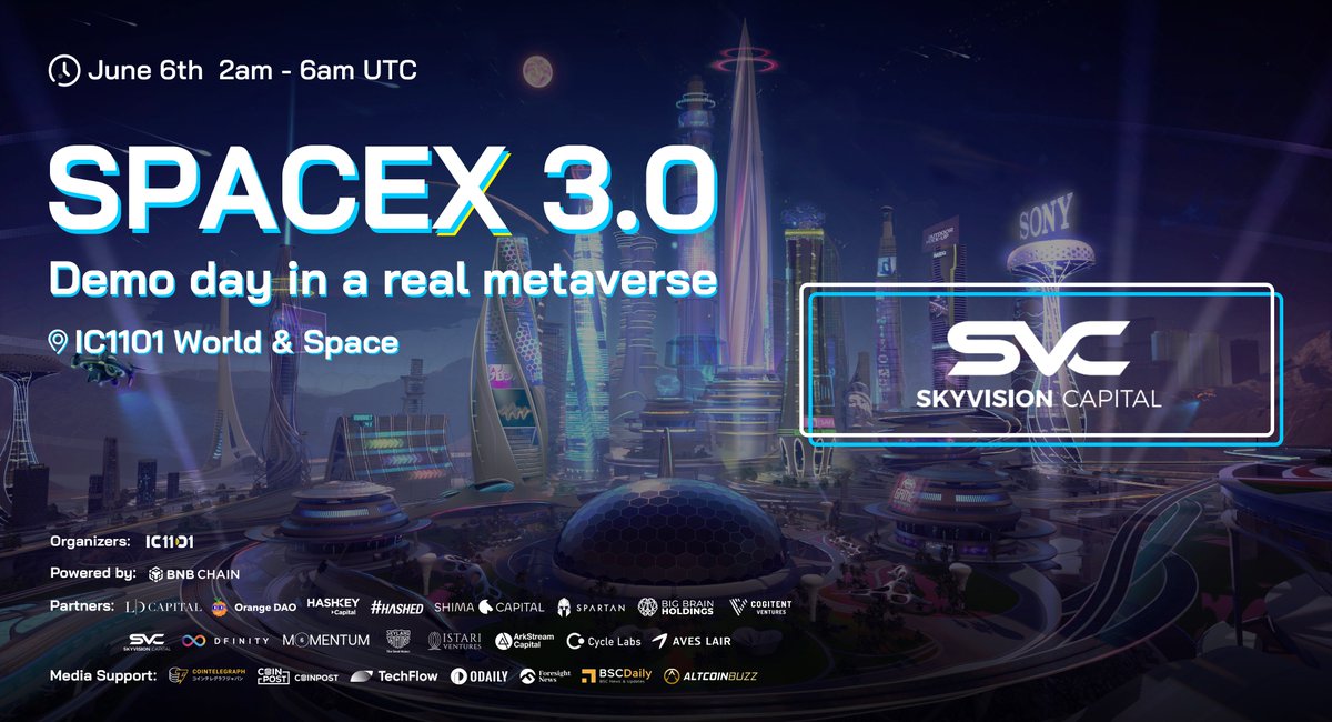 IC1101World's tweet photo. We are delighted to team up with @SkyVisionCap , a visionary incubator and investor in the founders of tomorrow. 
🤝Together, we'll shape the future of the Metaverse and empower the next generation of innovators. Exciting times ahead! 🌟🚀 #MetaverseCollaboration #IC1101 https://t.co/NWY6ZOep6C