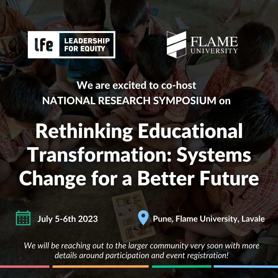 LeadershipForEquity (@lfe_ed) on Twitter photo #ExcitingUpdate We are thrilled to be co-hosting with <a href="/FLAMEUniversity/">FLAME University</a>, a National #Research Symposium on 'Rethinking Educational Transformation' With many eminent #education researchers, we are keen on discussing the way forward for all our children. Stay tuned for more updates! #ExcitingUpdate We are thrilled to be co-hosting with <a href="/FLAMEUniversity/">FLAME University</a>, a National #Research Symposium on 'Rethinking Educational Transformation' With many eminent #education researchers, we are keen on discussing the way forward for all our children. Stay tuned for more updates!