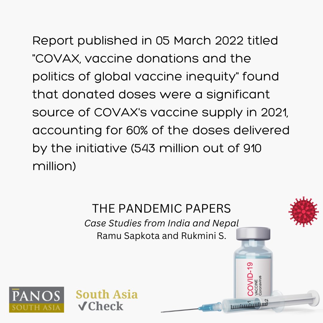 A piece of our latest report titled "THE PANDEMIC PAPERS, Case studies from Nepal and India" authored by <a href="/ramusapkota/">Ramu Sapkota</a> and Rukmini S.

#PandemicPaper #SouthAsia #Covid19 #SouthAsiaCheck #PanosSouthAsia #Pandemic