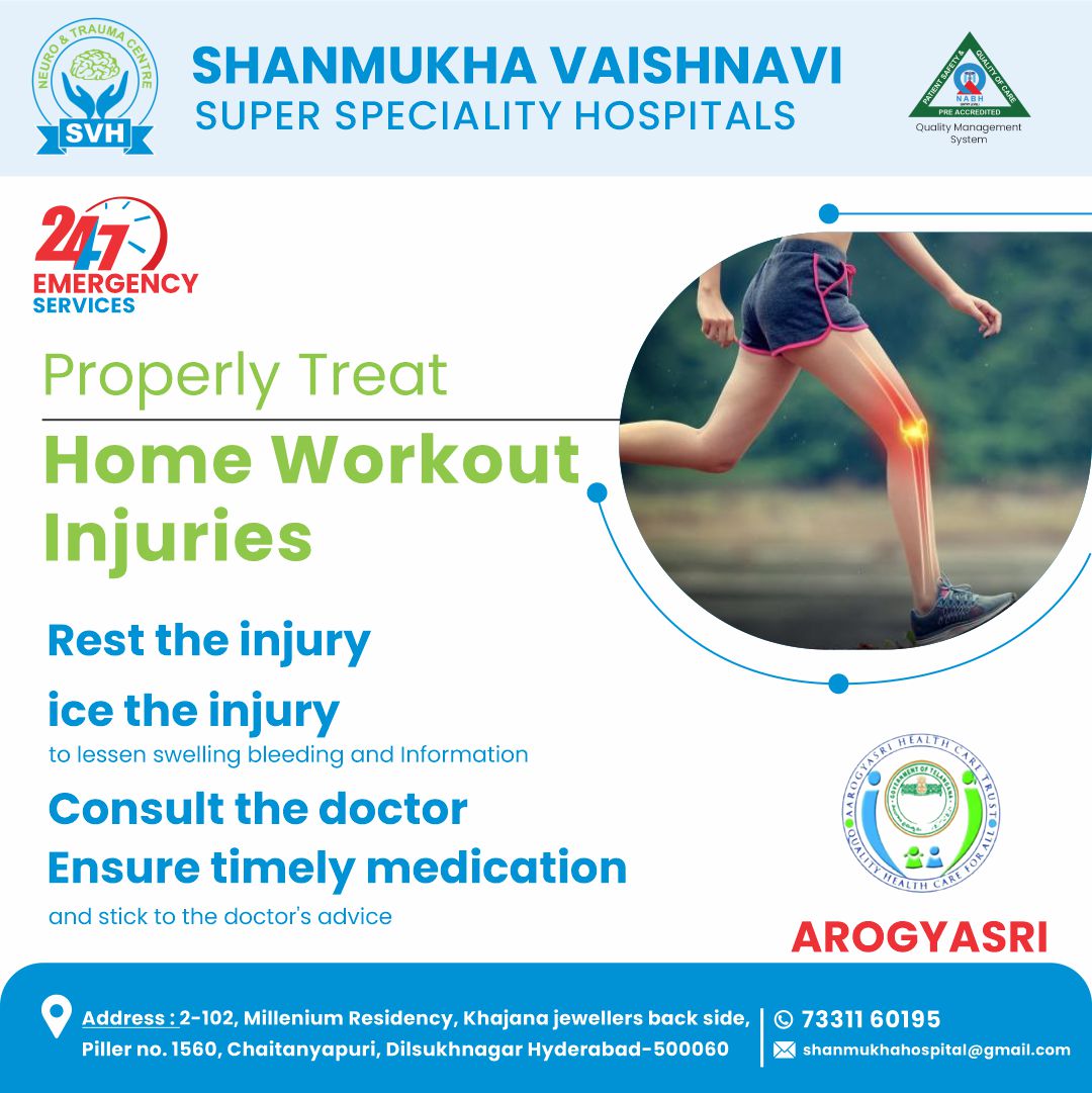Properly Treat | Home Workout Injuries |

#injuries #workout #sportsinjuries #superspecialityhospitals #shanmukhavaishnavihospitals #iceinjuries