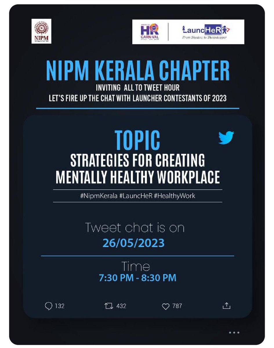 RamyaHaritam's tweet photo. Hello #Tweetfam
We #launcher2023 warriors are all set to provoke everyone's thoughts on Today at 7:30pm.
Don't Miss it.
#TrendingNow #Explorenew #mentalhealth #NIPMkeralachapter #launcher2023 https://t.co/NE0CYzgX1M