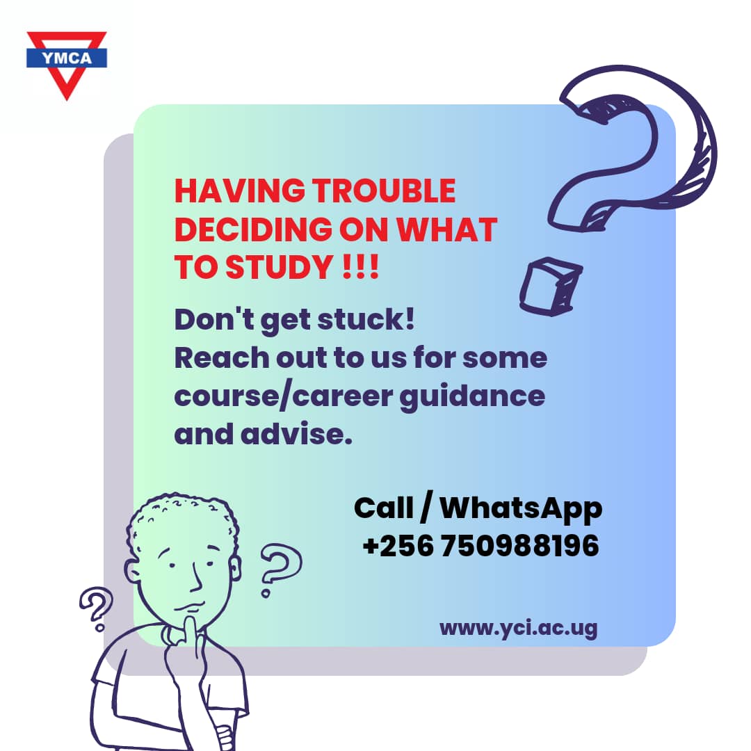 Not sure of what to study. Don't hesitate! 
For some guidance or assistance, Please call or WhatsApp us on 0750988196.
#chooseyci #studyatyci #YCI #EnrollNow #AugustIntake 
🌐 yci.ac.ug