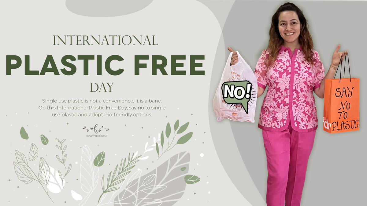 Global climate change is the significant issue nowadays and depletion of the environment is the major cause. So, on #InternationalPlasticFreeDay, let's take a step towards a greener future by reducing the use of plastic in our daily lives.