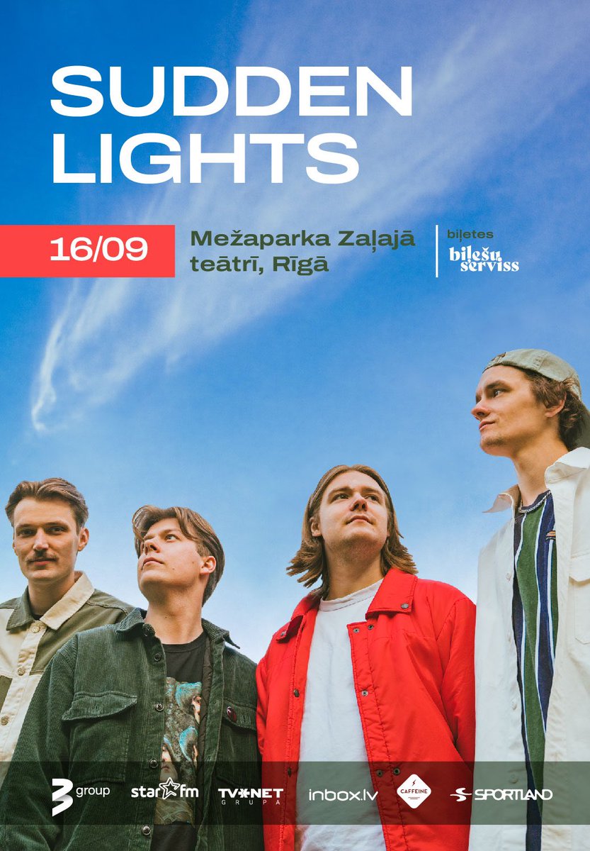 Finally we can reveal our news to you. We can't wait! 

🗓️16.09.2023
See you all there! 👀

Tickets: bilesuserviss.lv/lat/biletes/mu…

#suddenlights #koncerts #mežaparks #Eurovision #latvia #musicband