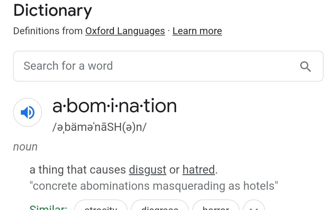 How can you be proud to be an abomination? You are the absence of every good thing..