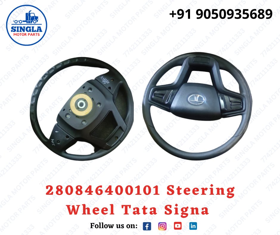 280846400101 Steering Wheel
Tata Signa
------
singlamotorparts.com/product/280846…
WhatsApp: 077421 11333
#SinglaMotorParts #Steeringwheel #tatasigna #heavyvehicleparts #commercialvehiclesparts #autopartssupplier #spareparts