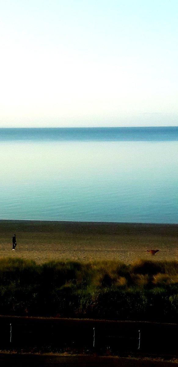 Walking man,running dog.
Pwllheli,morning.