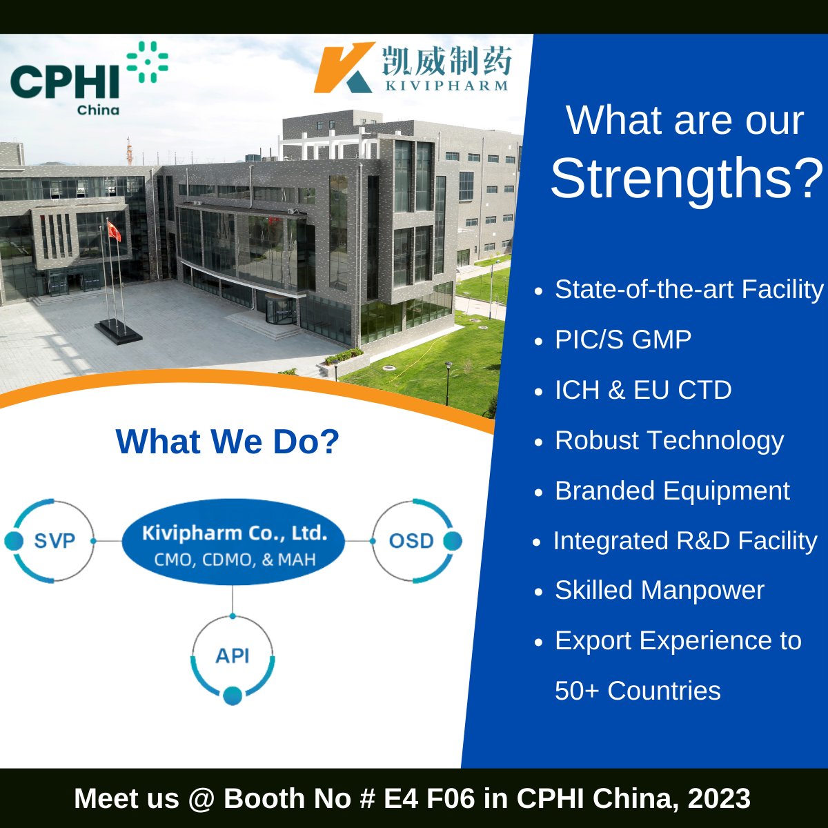kivipharm_China's tweet image. Don&apos;t miss to meet us in CPHI China, 2023.

CPHI is the largest Pharma event to make valuable connection and to accelerate your business growth. It will be great to take this opportunity to catch up for discussion on possibilities of various business prospects. 

#CPHI2023 #China