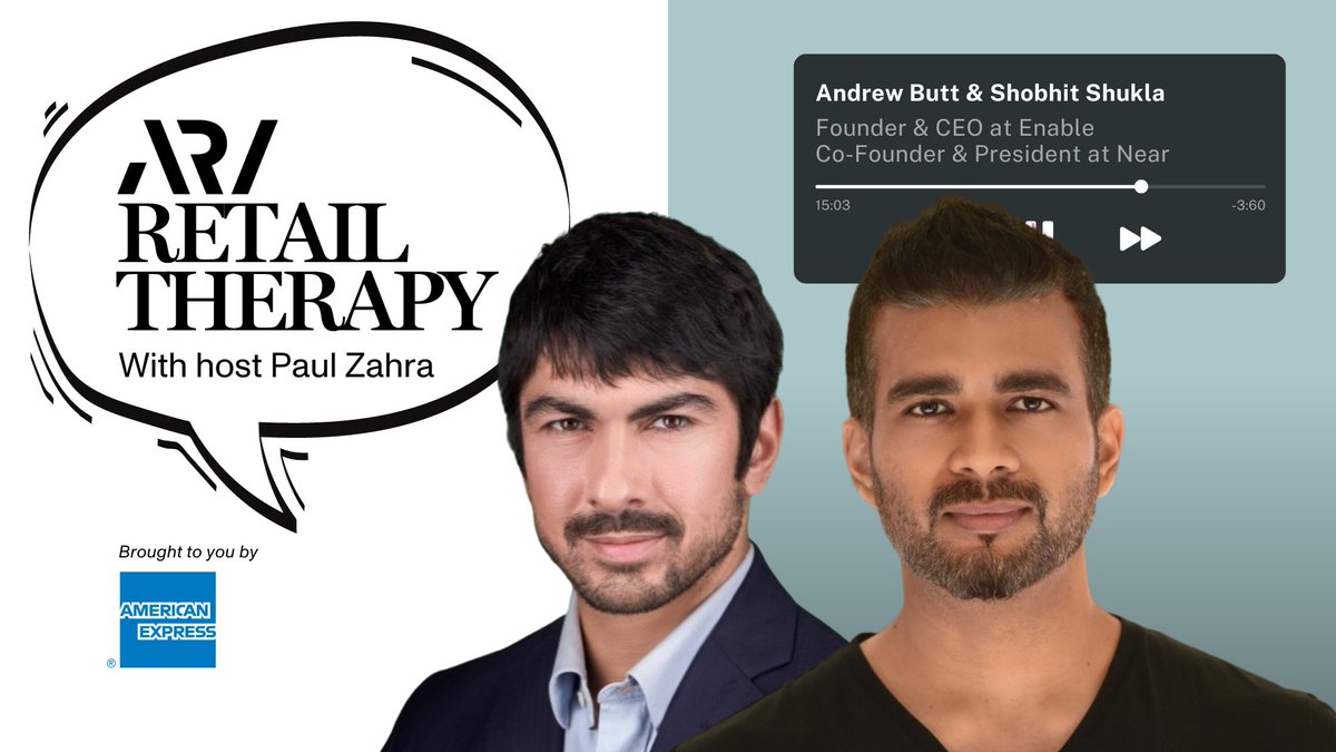 Australian Retailers Association (ARA) (@retailaustralia) on Twitter photo In the final episode of #RetailTherapy Season 4, ARA CEO <a href="/paulzahra_1/">Paul Zahra (he/him)</a> is joined by Andrew Butt and <a href="/shuklashobhit/">Shobhit Shukla</a> to discuss their respective businesses <a href="/EnableSoftware/">Enable</a> and @Near, and their impact on the global retail industry.
retail.org.au/podcast/season…
Brought to you by <a href="/AmexAU/">Amex Australia</a> In the final episode of #RetailTherapy Season 4, ARA CEO <a href="/paulzahra_1/">Paul Zahra (he/him)</a> is joined by Andrew Butt and <a href="/shuklashobhit/">Shobhit Shukla</a> to discuss their respective businesses <a href="/EnableSoftware/">Enable</a> and @Near, and their impact on the global retail industry.
retail.org.au/podcast/season…
Brought to you by <a href="/AmexAU/">Amex Australia</a>