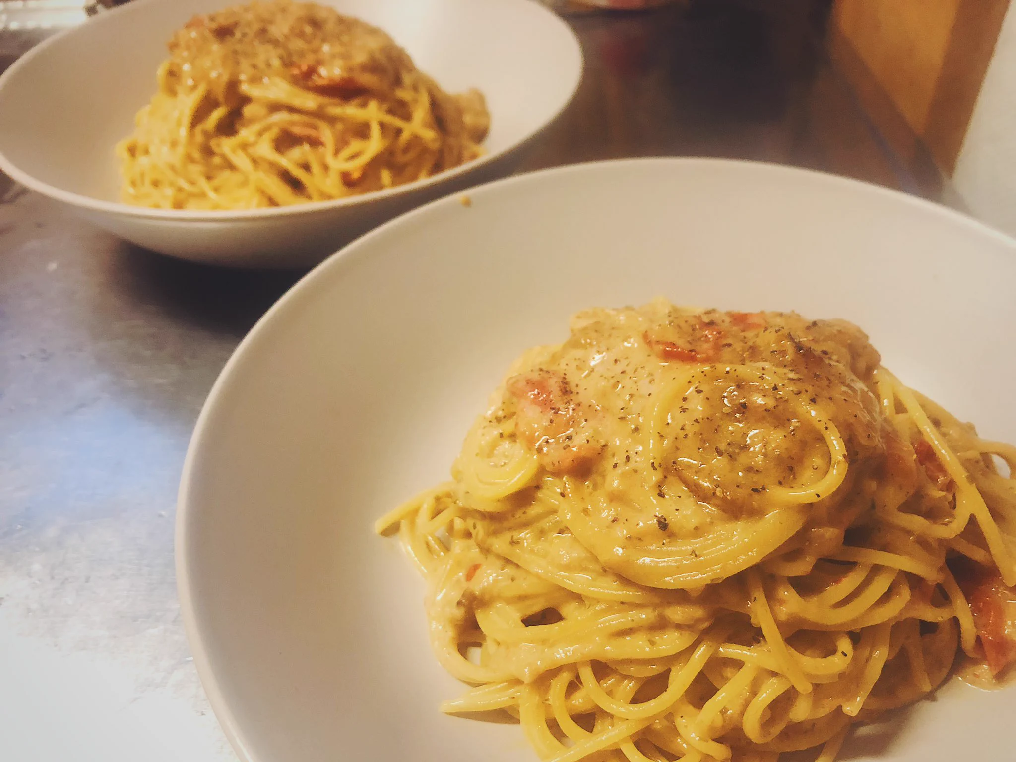 今夜は↓のレシピでパスタ作ってみた🍝
アレンジでミニトマトも加えた🍅
玉ねぎじっくり炒めるのがポイントやね☺️
嫁ちゃんにもとても好評だった👍😋  