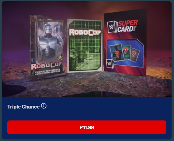 superzomgbbq's tweet photo. Triple Chance Pack* is back in the #WWESuperCard store, so I'm giving away 1x each to 2x lucky winners!

To enter:
- Like tweet 💖
- Follow @SUPERZOMGBBQ 🧔
- Reply tagging 2 Friends ✌️

Good Luck! 👀

*[Pack includes: 1x Cardback (RoboCop), 2x Superstar (Valhalla - WM39) + 2x Support (Pixel - WM39) + 2x Equipment (Extinction - WM39) + 8x Train Ups (Octane - WM39) + 8% Chance: RoboCop Superstar + 8% Chance: RoboCop Support + 8% Chance: RoboCop Equipment]
