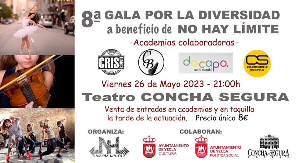 Esta noche a la 21h en el Teatro Concha Segura, Gala benéfica NO HAY LÍMITE. 

yecla.es/agenda/gala-be…