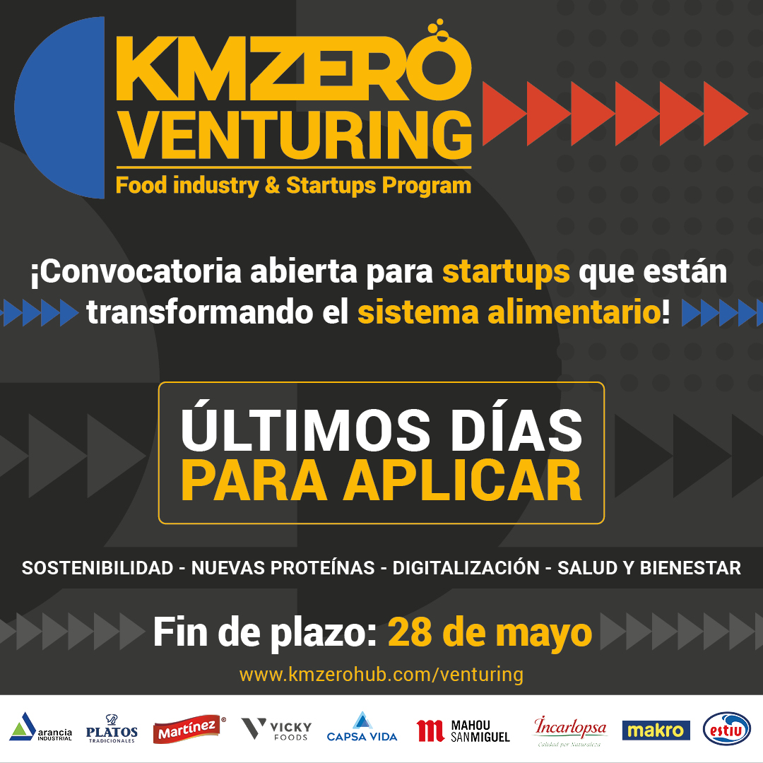 kmzerohub (@kmzerohub) on Twitter photo 🛑ÚLTIMOS DÍAS
📣¿Quieres llevar tu startup #foodtech al siguiente nivel? #KMZEROVenturing te ofrece: pilotos, internacionalización y mentoring personalizado con #industria
👉kmzerohub.com/venturing
<a href="/kmzerohub/">kmzerohub</a> <a href="/CapsaVida/">CAPSA VIDA</a> <a href="/vickyfoods/">Vicky Foods</a> <a href="/MahouSanMiguel/">Mahou San Miguel</a> <a href="/makroESP/">Makro España</a> <a href="/Incarlopsa/">Incarlopsa</a> #food 🛑ÚLTIMOS DÍAS
📣¿Quieres llevar tu startup #foodtech al siguiente nivel? #KMZEROVenturing te ofrece: pilotos, internacionalización y mentoring personalizado con #industria
👉kmzerohub.com/venturing
<a href="/kmzerohub/">kmzerohub</a> <a href="/CapsaVida/">CAPSA VIDA</a> <a href="/vickyfoods/">Vicky Foods</a> <a href="/MahouSanMiguel/">Mahou San Miguel</a> <a href="/makroESP/">Makro España</a> <a href="/Incarlopsa/">Incarlopsa</a> #food