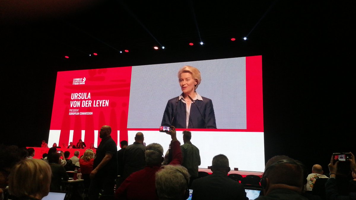 Monicacer's tweet image. #ETUC50 
"Our European economy is a social market economy, with collective bargaining at its heart... Each of us has to get his or her own share" @vonderleyen at the 15th Etuc Congress
@cgilnazionale