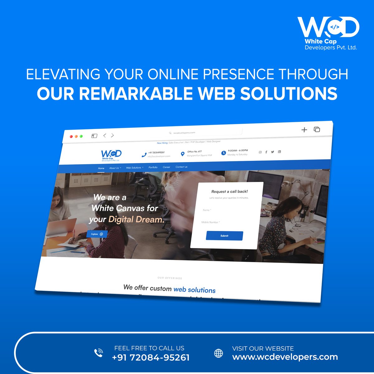 whitecapdev's tweet image. We believe that your website is the digital face of your brand. Our remarkable web solutions are designed to elevate your online presence and leave a lasting impression✨. Get in touch with us today!

#WebDevelopmentIndia #WebDesignIndia #DigitalAgencyIndia #WebsiteDesignIndia