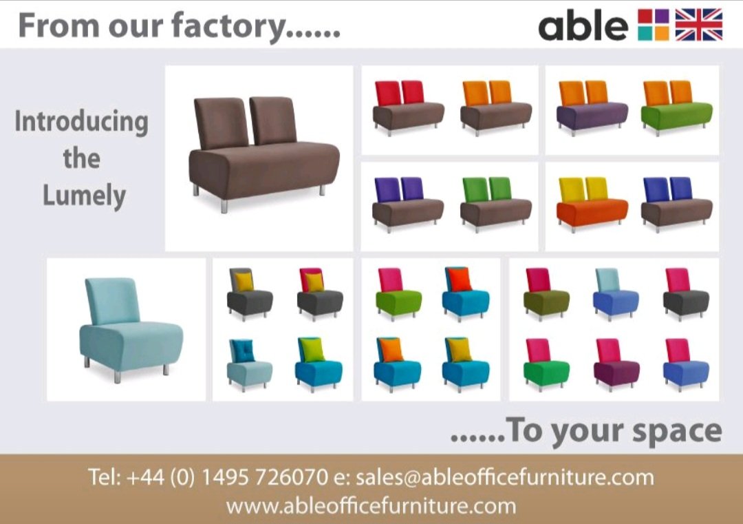 Introducing the Lumely range of seating for Reception and Breakout areas...
What's your colour combo?

#ableofficefurniture #officefurnituresolutions #officefurniture #officefurnituretrends #officefurnituredesign #officeinteriors #officeinteriordesign #officeinspiration