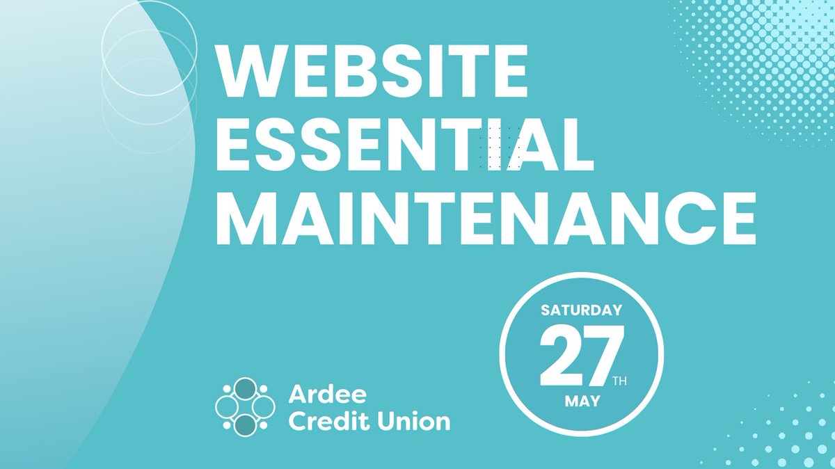 Our website is undergoing essential maintenance this Saturday 27th May from 10pm and may impact our online services, app and payment processing.
We apologise for any inconvenience this may cause. #Ardee #AcuMembers