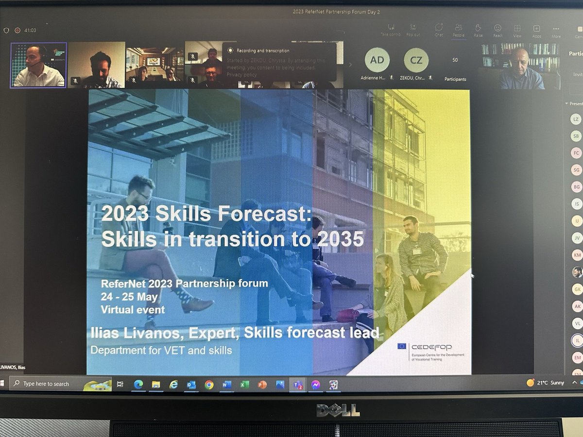 ilias_livanos's tweet image. &quot;Skills in transition to 2035&quot; were just presented @Cedefop #ReferNet partnership forum. Great meeting where #AI was at centre stage 😉
#EuropeanYearOFSkills