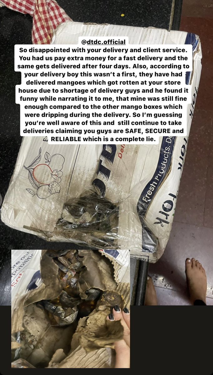 ItsMeghaC's tweet photo. @DTDCIndia so disappointed with your delivery and client service. https://t.co/TQ4IV0zDos