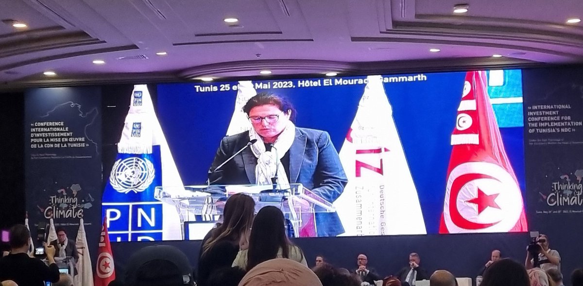 EFERCHICHI's tweet photo. Few months before #CP28, happy to be invited to the first international investment
conference for the implementation of Tunisia's 🇹🇳Natinally Determined Contribution
Proud to have coordinated establishment and approval process of 🇹🇳 #NDC update and Partnership Plan
#SDG13 https://t.co/75UT9uDgfM