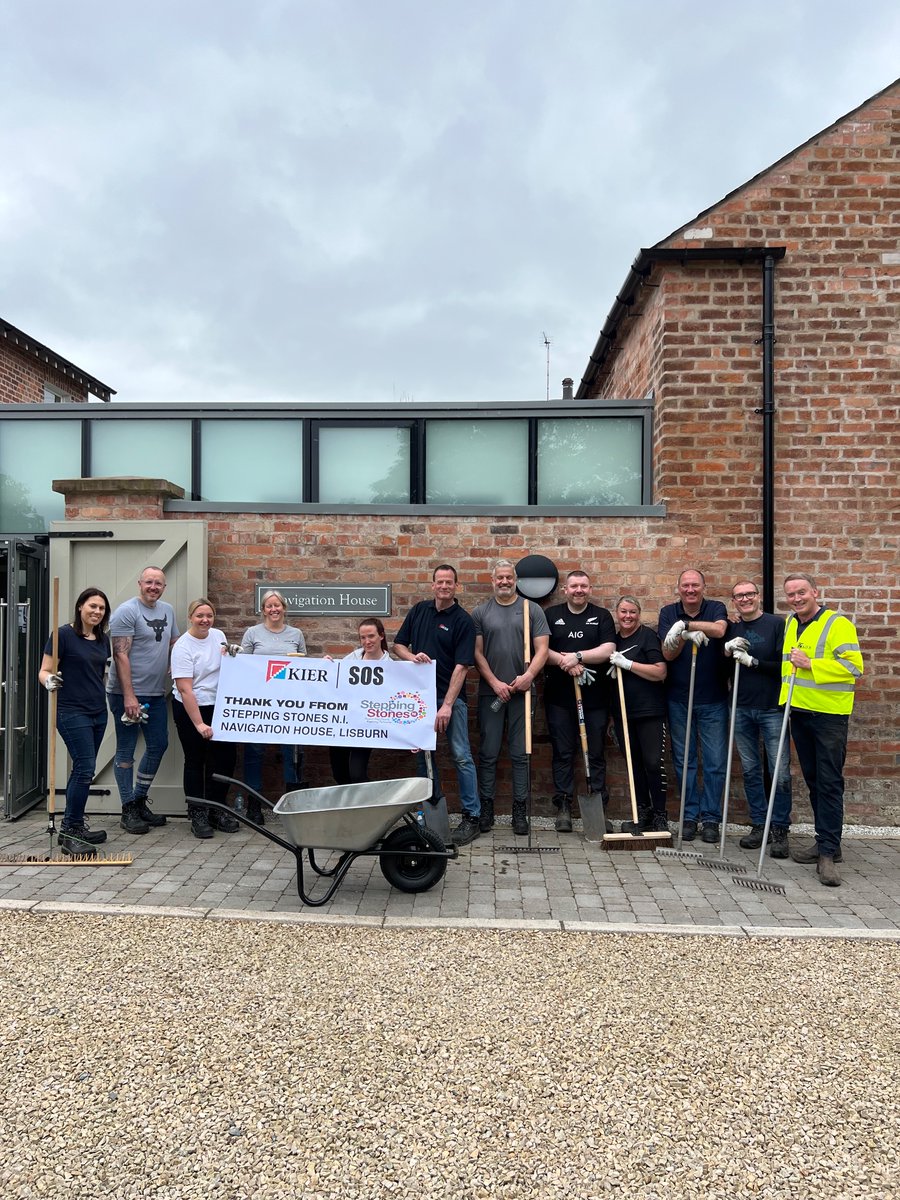 steppingni's tweet photo. A big thank you to @kiergroup whose Senior Management Team spent the day volunteering with us, digging out and mulching new beds to increase our growing capacity. We really couldn’t have done it without your help! https://t.co/xSMi3wyiOq