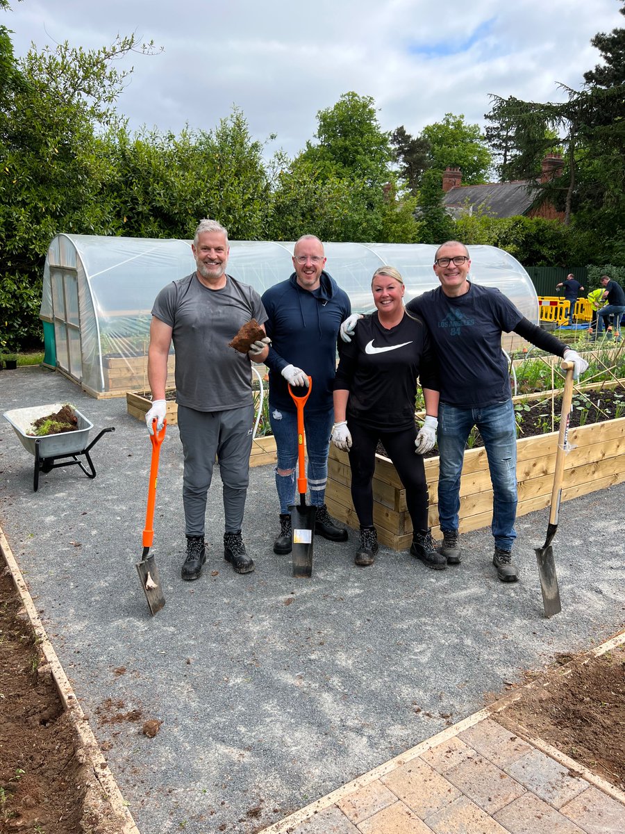 steppingni's tweet photo. A big thank you to @kiergroup whose Senior Management Team spent the day volunteering with us, digging out and mulching new beds to increase our growing capacity. We really couldn’t have done it without your help! https://t.co/xSMi3wyiOq