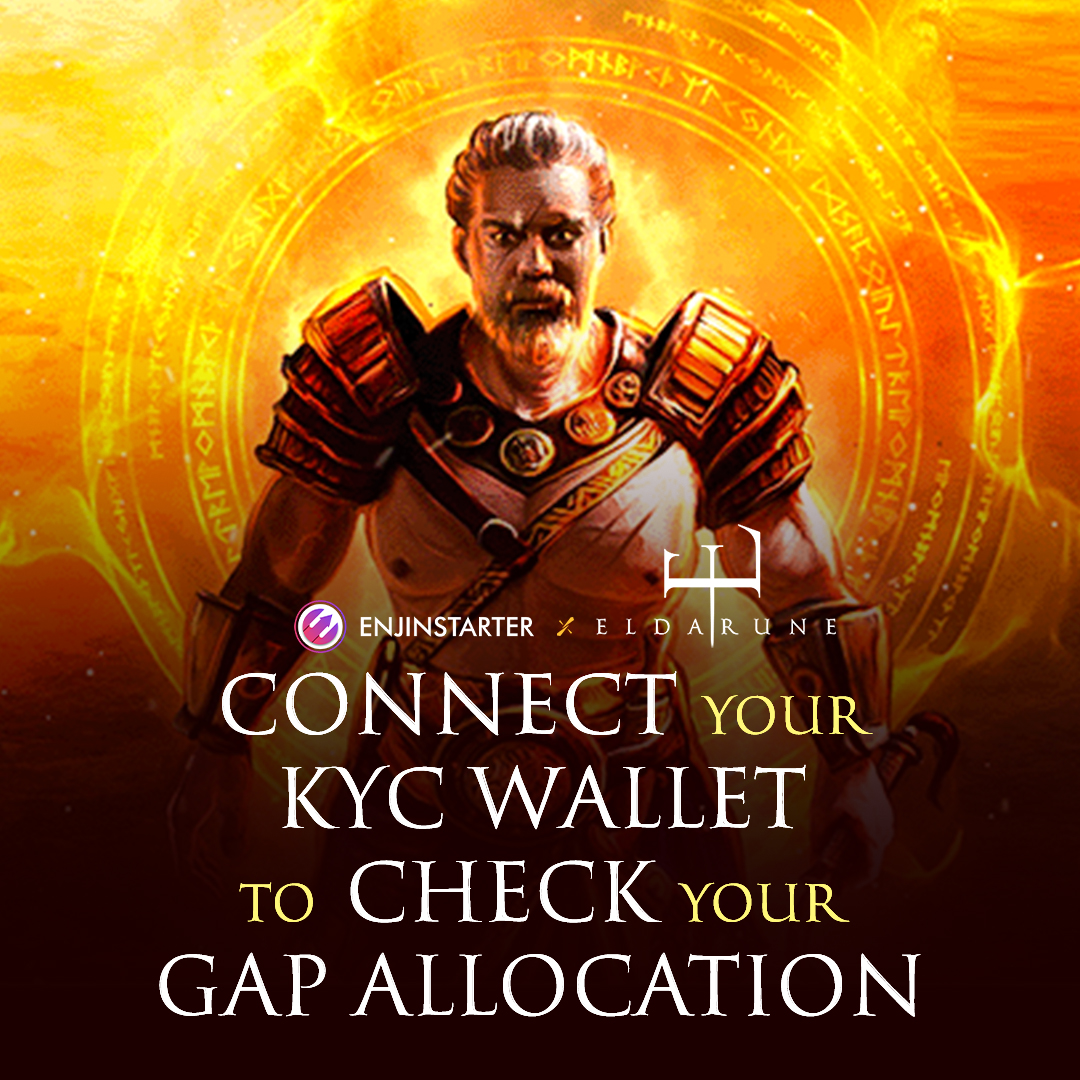 ENJINSTARTER (@enjinstarter) on Twitter photo Ready to be part of the story? <a href="/PlayEldarune/">The Mouth of ELDA</a> IDO goes live tomorrow! 🔥
▪️ Check your GAP Allocation at launchpad.enjinstarter.com by connecting your KYC wallet address.
‼️ Exclusive to 999-Day Stakers and Multiverse
Guaranteed Allocation Pool (GAP)
🗓 26th-27th May
⏰ 1AM UTC Ready to be part of the story? <a href="/PlayEldarune/">The Mouth of ELDA</a> IDO goes live tomorrow! 🔥
▪️ Check your GAP Allocation at launchpad.enjinstarter.com by connecting your KYC wallet address.
‼️ Exclusive to 999-Day Stakers and Multiverse
Guaranteed Allocation Pool (GAP)
🗓 26th-27th May
⏰ 1AM UTC