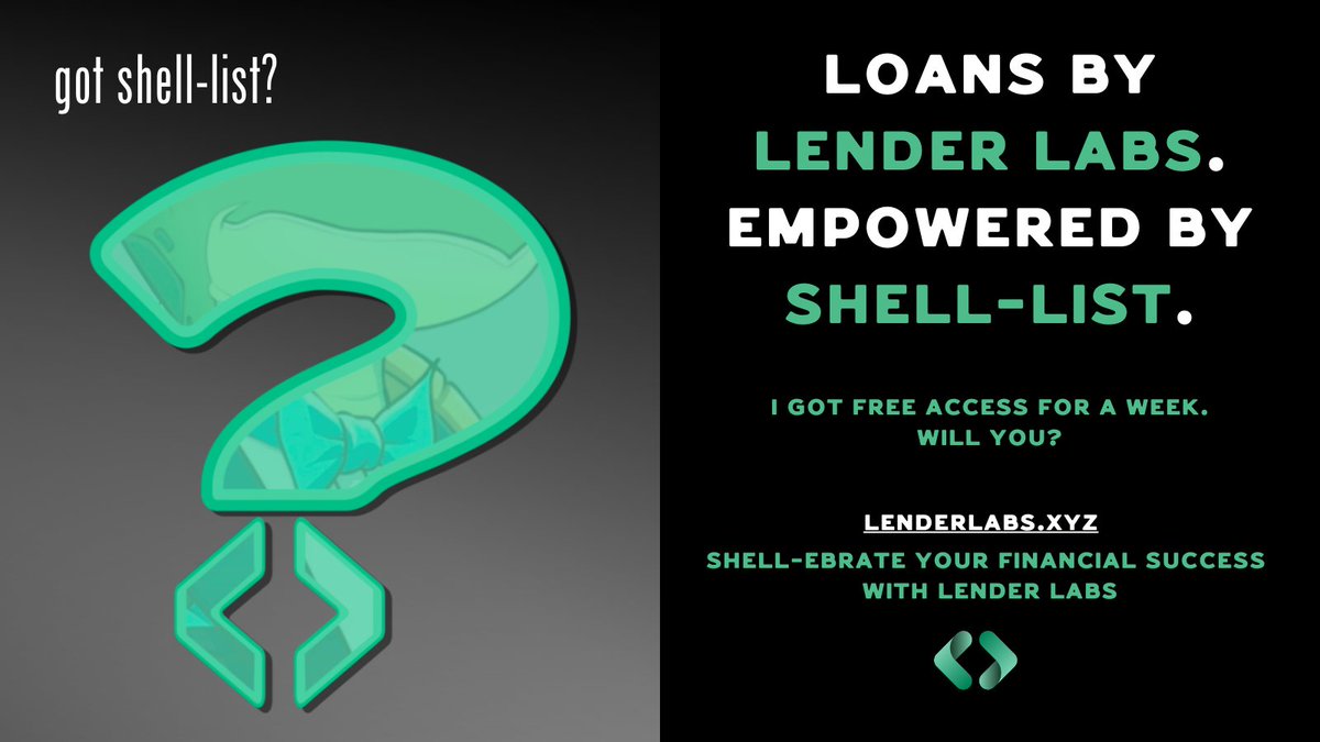 Ever since I discovered Lender Labs a few days ago, it has completely transformed my lending experience on Sharky.  Thanks for making such an amazing tool/dashboard <a href="/LenderLabs/">Lender Labs</a> .  I truly truly cannot imagine lending again without full access, so I need to get that Shell-list!
