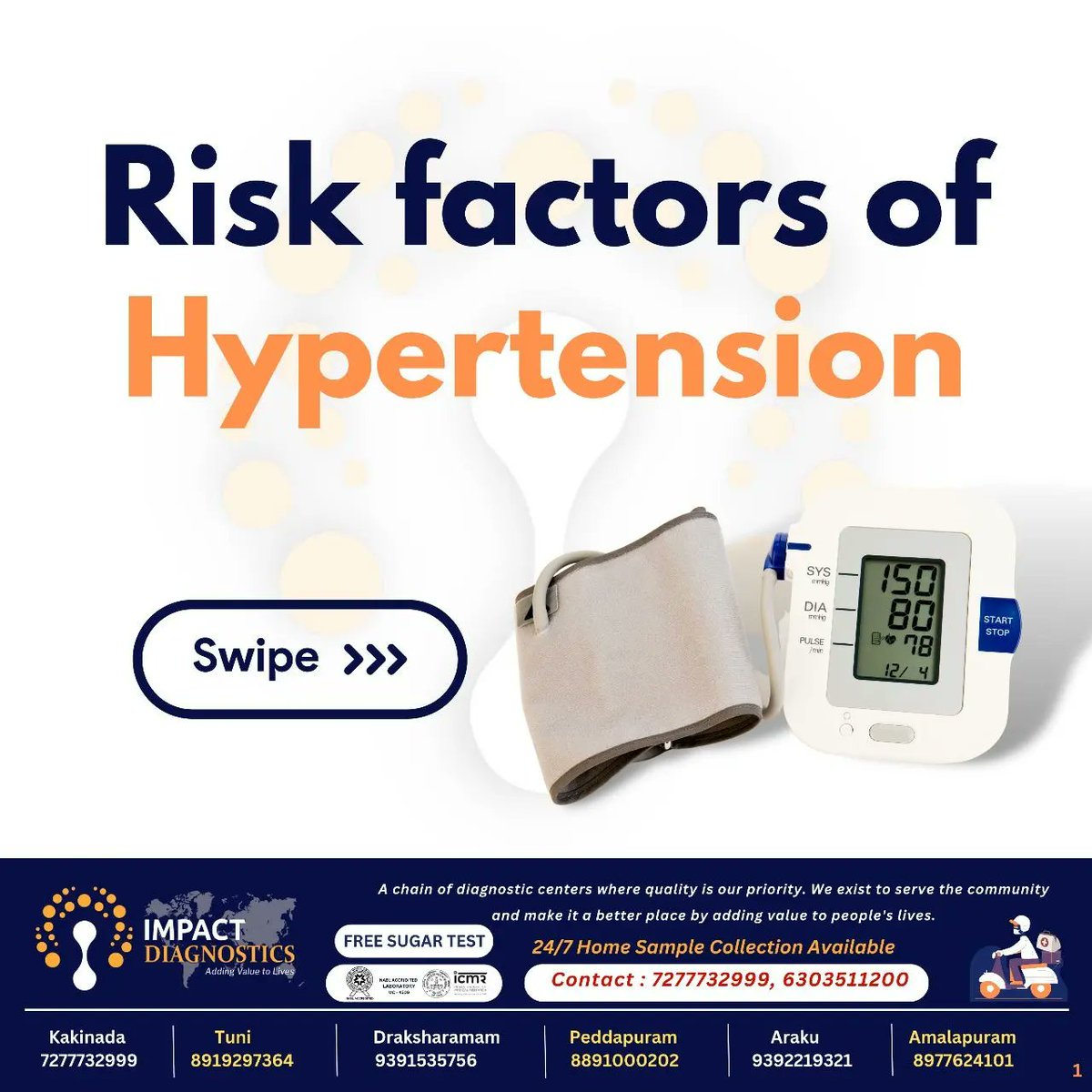 ImpactlabKkd's tweet photo. Riskfactors of Hypertension
#riskfactors
#hypertensionawareness
#hypertension
#healthawareness
#impactdiagnostics
#addingvaluetolives
#kakinadadiaries
#kkd https://t.co/GIBAhyRx9o