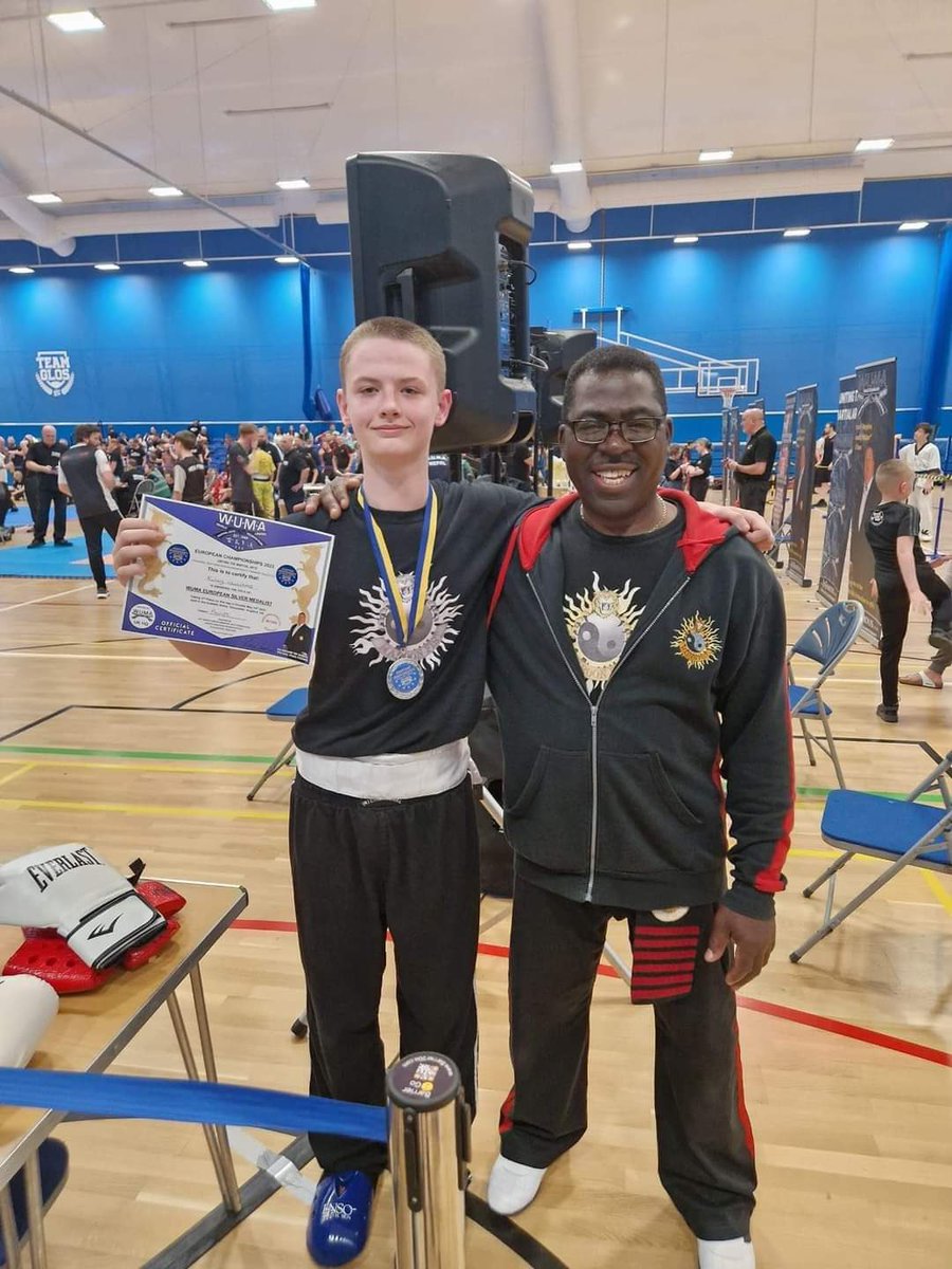 MaroonFist's tweet photo. Still beaming at ‘The Predator’s’ silver medal place #kickboxing finishing at his first outing to the #WUMA European championship held in Worcester this month. Congrats again Riley  for putting #Bristol on the map🥳👊🏽 https://t.co/qmgTVRrLMx