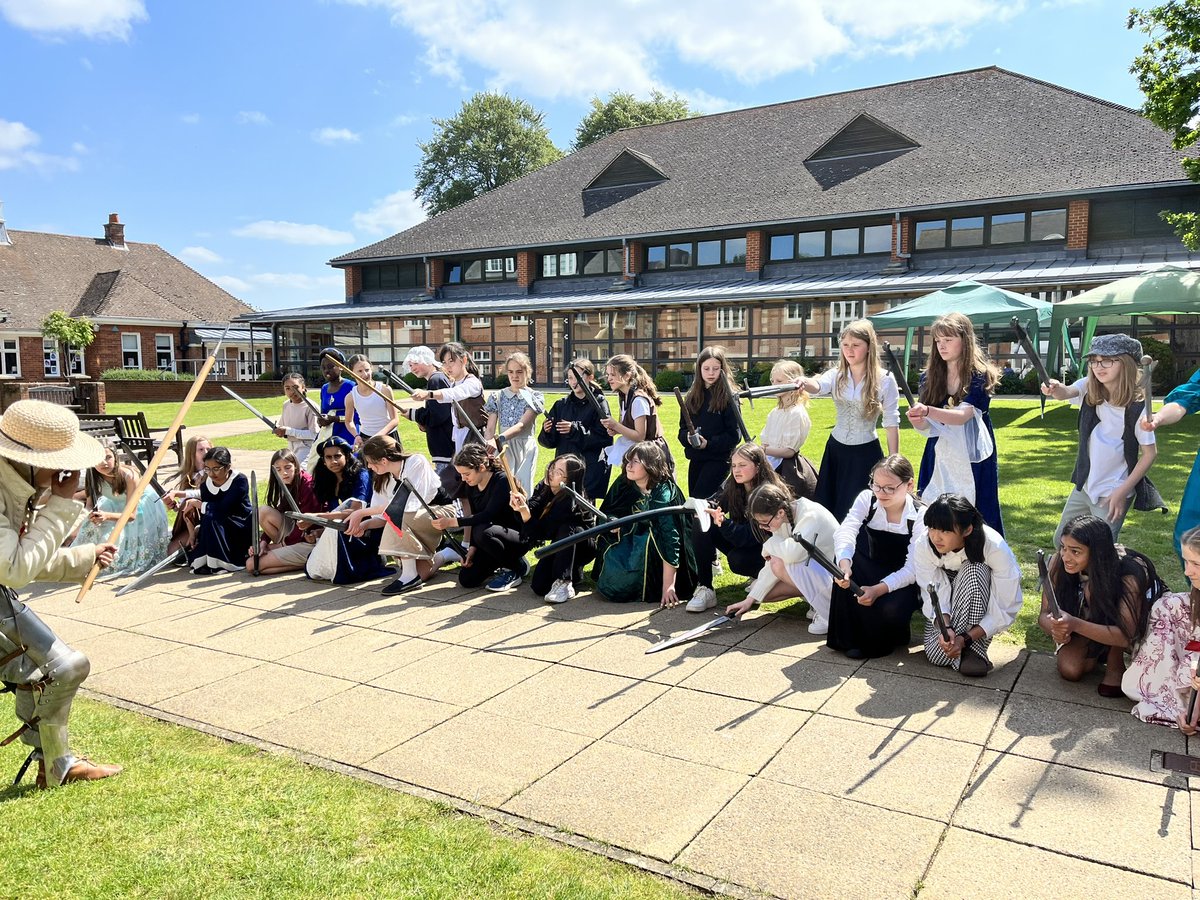 Some enthusiastic Tudor militia training…watch out for this lot! #year7tudorwarriors