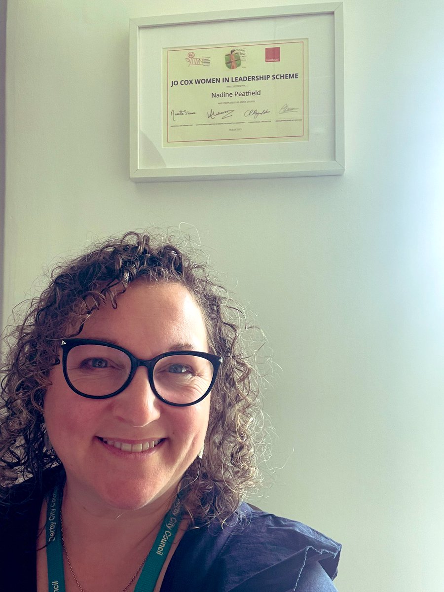 The first thing to go on the wall of @DerbyCC Deputy Leader’s Office is my @LabourWomensNet Jo Cox Women in Leadership Certificate  #jocoxleadership