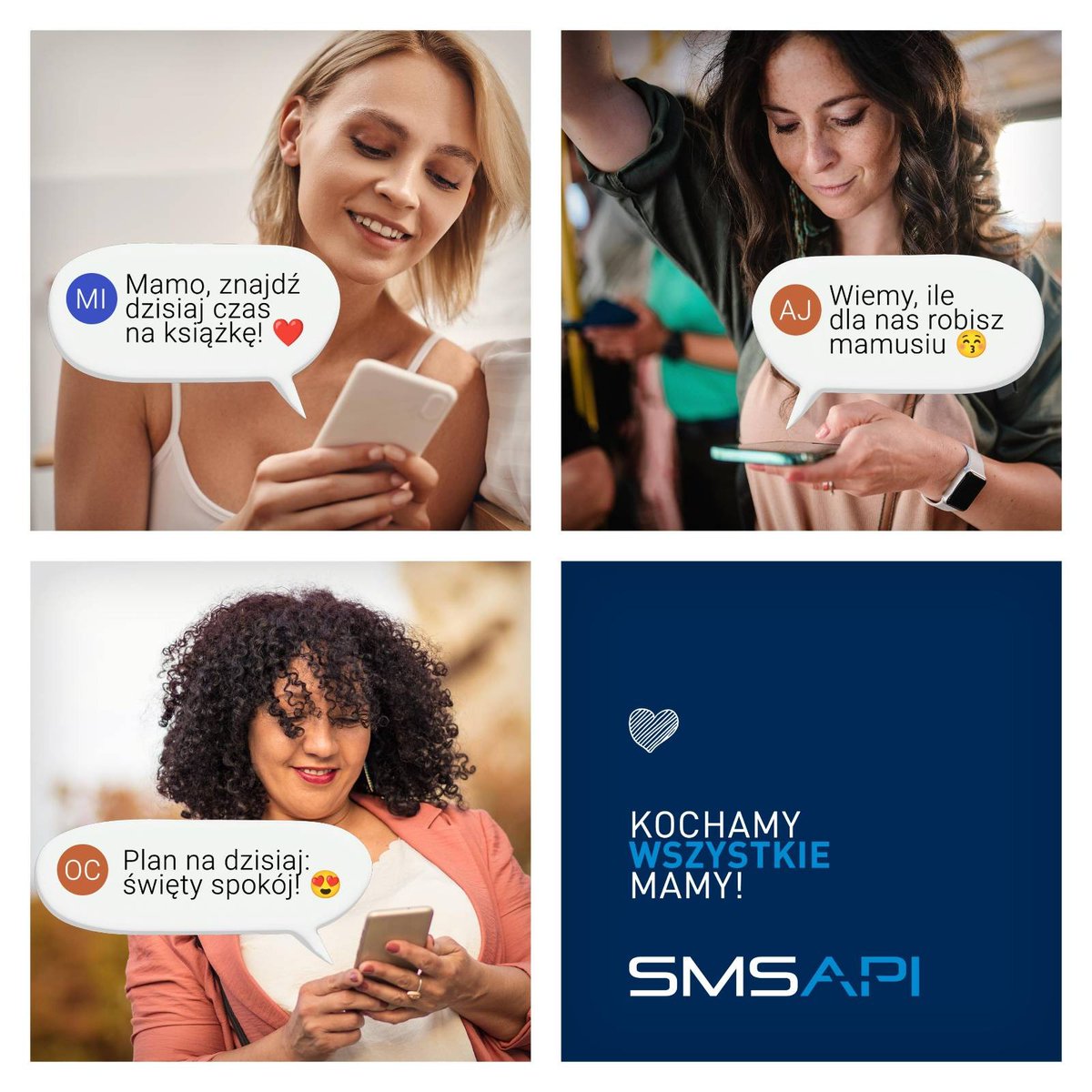 SMSAPI's tweet image. Czasem wystarczy jedna ciepła wiadomość. 💌
W #DzienMatki pokaż, że o niej pamiętasz! ❤