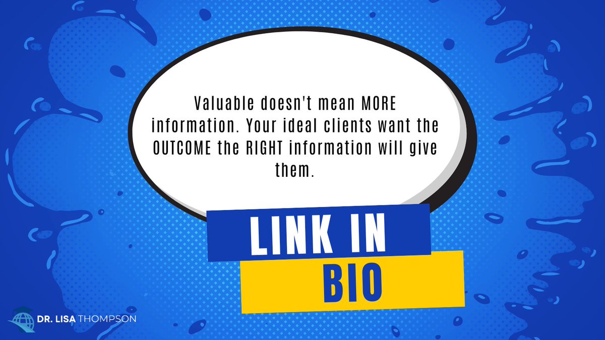 Valuable doesn't mean MORE information. Your ideal clients want the OUTCOME the RIGHT information will give them. 

Get step-by-step guidance & personalized support to create your 1st lead magnet in minutes. Check out link in bio 👈 

#LeadMagnet #OnlineMarketing'