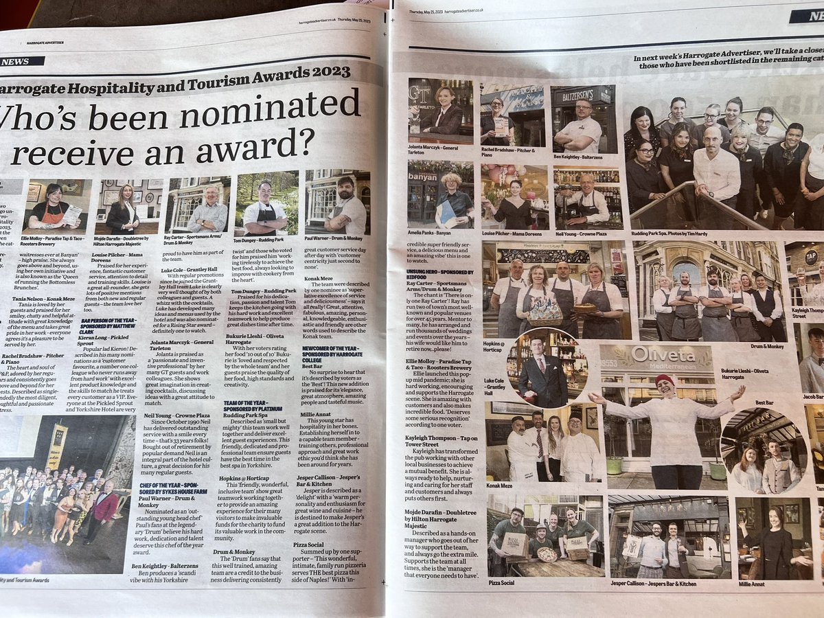 simon cotton (@simoncotton69) on Twitter photo #Hospitality #Heroes of #Harrogate ….. are you in today’s <a href="/HgateAdvertiser/">Harrogate Advertiser</a> feature of the <a href="/HHTAAwards/">Harrogate Hospitality & Tourism Awards</a> ….buy your copy to see and if you’re not, there’s another feature on those nominated next week. 🤗👍….. just over 2 weeks to the BIG NIGHT!! #Hospitality #Heroes of #Harrogate ….. are you in today’s <a href="/HgateAdvertiser/">Harrogate Advertiser</a> feature of the <a href="/HHTAAwards/">Harrogate Hospitality & Tourism Awards</a> ….buy your copy to see and if you’re not, there’s another feature on those nominated next week. 🤗👍….. just over 2 weeks to the BIG NIGHT!!