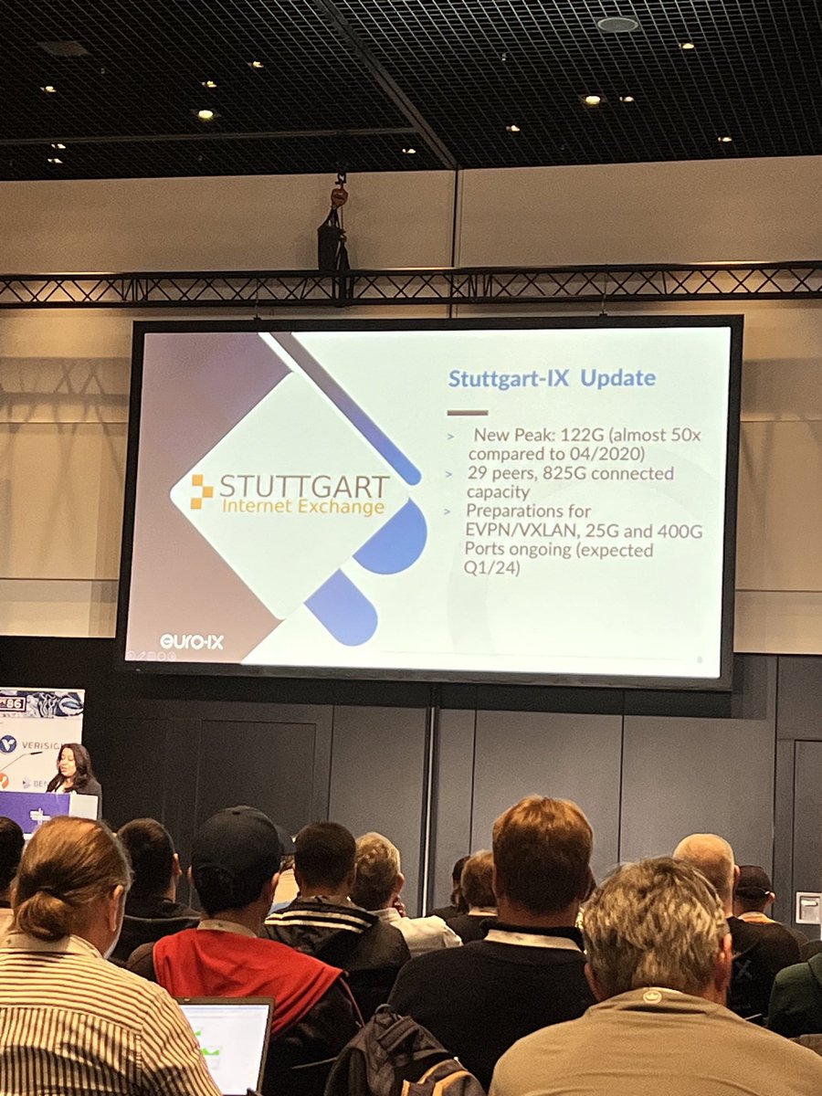 Bijal of <a href="/euroix/">euro-ix</a> giving an update to the connect WG at #RIPE86. 
Meet <a href="/neunerseb/">👋</a> and @momorientes at the conference if you want to hear more!