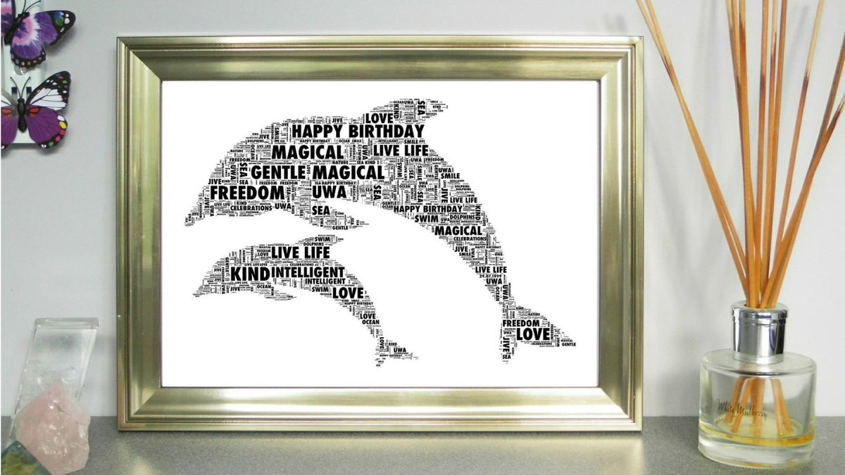 Dolphins Fabulous Personalised word art print go.shr.lc/3ibtOJS NOTHS  #spdc #FlockBN