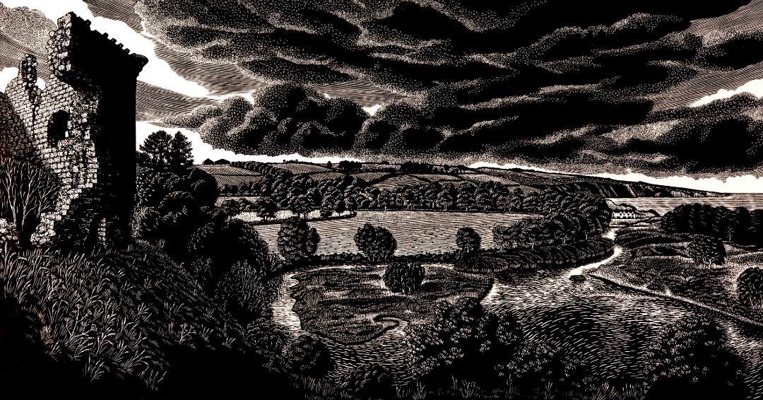 It’s the final few days of our print &amp; ceramics exhibition featuring BRYAN ANGUS, KITTY WATT and WENNA CROCKATT. Catch it while you can. 

BRYAN ANGUS
“Red Castle”
Lino print
47 x 94 cm
(Framed size 73 x 120 cm)