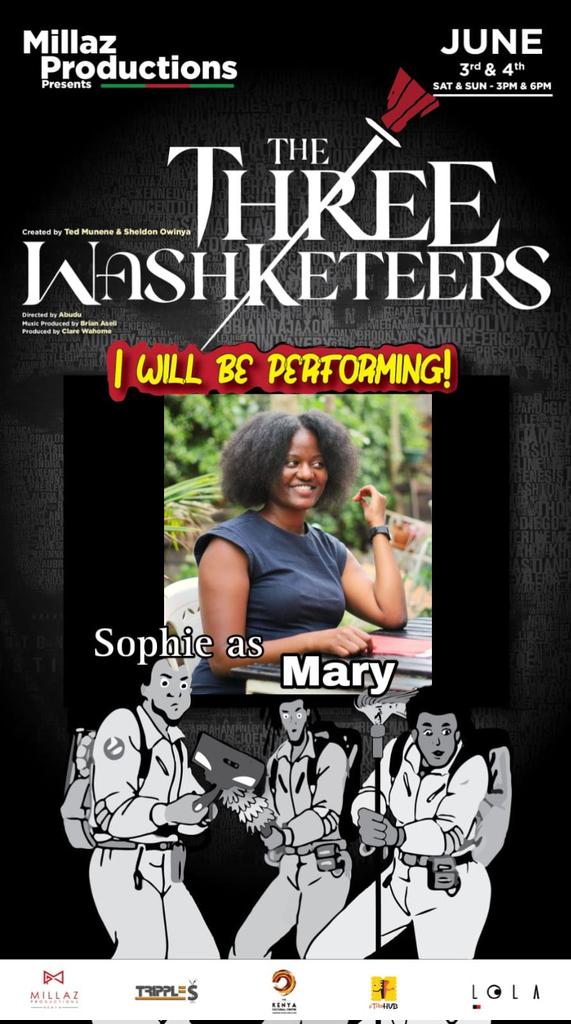 masenzasophia's tweet photo. Tickets:https://t.co/IkMsqaq82V

Venue :Kenya National theatre 

#TheThreeWashketeers
#TheThreeWashketeers
#TheThreeWashkateers
#TheThreeWashkateers
#TheThreeWashketeers https://t.co/IVURflCpYA