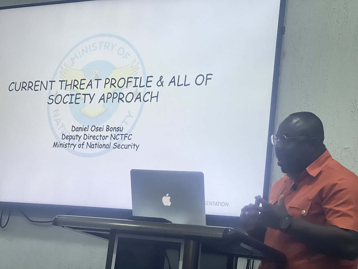 Presentation by Daniel Osei Bonsu (Deputy Director NCTFC) -Ministry of National Security. #ifyouseesomethingsaysomething