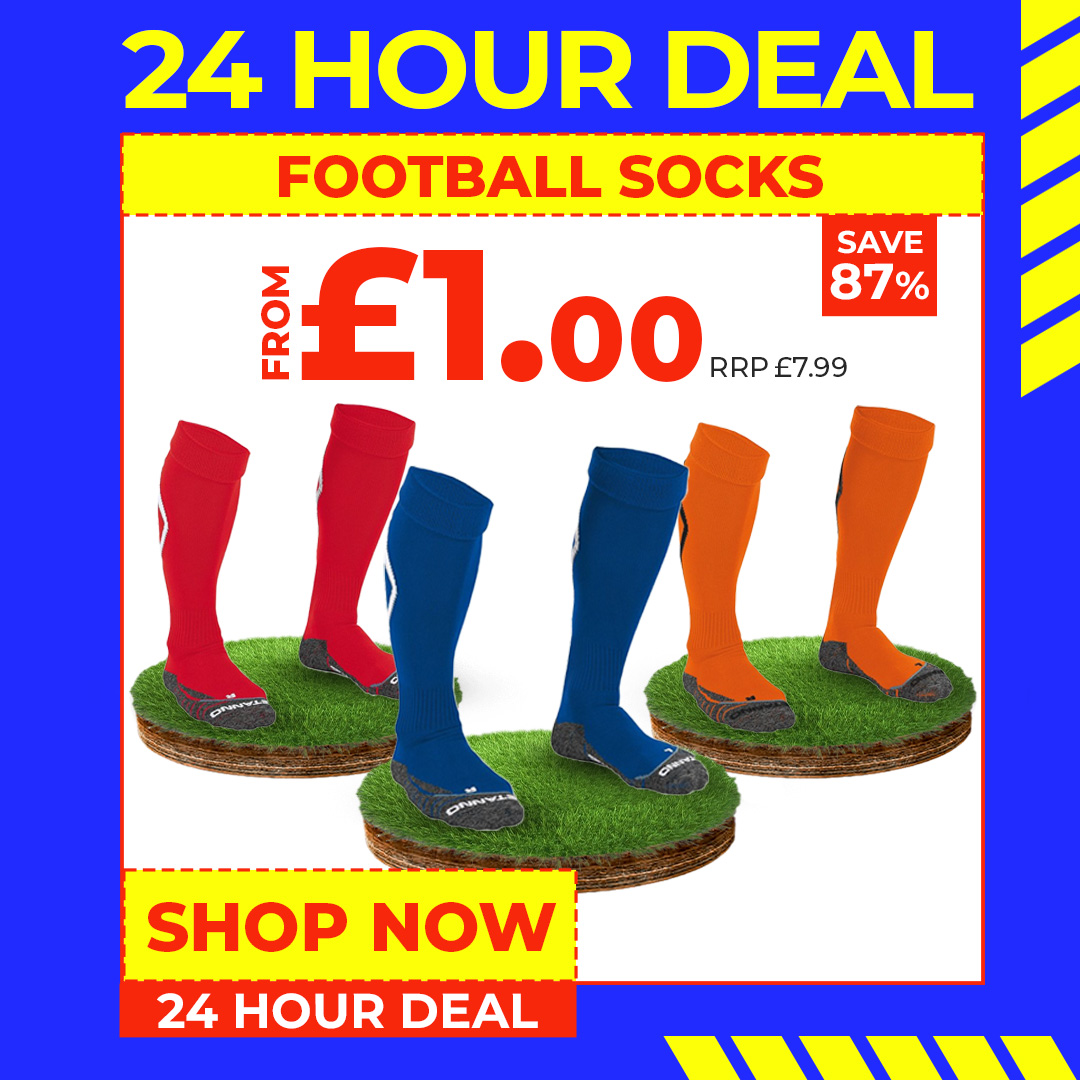 24 HOUR DEAL - Football Socks from £1

Save 87% at: discountfootballkits.com/Clearance-Foot…

#footballsocks #footballcoach #grassrootsfootball #footballtraining #footballkit