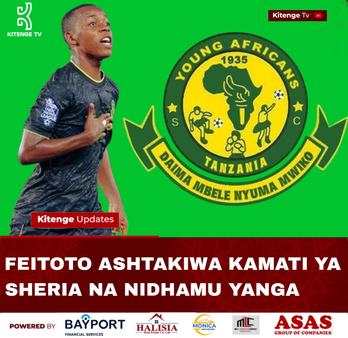 mshambuliaji's tweet photo. Sakata la kiungo wa Yanga SC, Feisal Salum ‘Feitoto' na klabu yake hiyo limeingia kwenye ukurasa mpya baada ya uongozi wa @yangasc kuripotiwa kumshitaki nyota huyo kwa Kamati ya Sheria na nidhamu ya klabu hiyo kwa makosa mbalimbali ya utovu wa nidhamu.

Kupitia barua ya Kamati ya Sheria na Nidhamu ya YOUNG AFRICANS SC kwenda kwa Feitoto iliyotumwa mnamo Mei 16, 2023 ambayo inaonekana kuvujishwa makusudi, Kamati imeeleza kuwa imepokea malalamiko kutoka kwa uongozi wa Klabu inayomtuhumu Feitoto kwa makosa mbalimbali ya kinidhamu.

Katika barua hiyo Kamati ilimuelekeza Feitoto kuwasilisha utetezi wake juu ya tuhuma zinazomkabili na kumtaka kuhudhuria kikao ambacho kilitakiwa kufanyika Mei 24, 2023 saa 4:00 Asubuhi katika Ofisi za Klabu zilizopo Jangwani ukumbi wa mikutano kwa ajili ya kumsikiliza yeye pamoja na Mlalamikaji na kufanya maamuzi juu ya tuhuma hizo.

Wakati klabu ikiamini Feisal ni mali yao kutokana na ushindi waliopata kutoka kwenye Kamati ya Sheria na hadhi za wachezaji, ripoti zinadai mchezaji yeye anaamini mkataba unampa nafasi ya kuuvunja wakati wowote na kulipia fidia kama kifungu cha 17.4 cha mkataba kinavyosema.

Imeripotiwa pia kuwa upande wa Feitoto umeamua kuwasilisha malalamiko yake CAS (Court of Arbitration in Sports) na huenda leo wakapeleka taarifa kwa klabu (Yanga) kuhusiana na dhamira yao hiyo baada ya Feitoto kushindwa kupata anachoamini ni haki kutokana na maamuzi ya kuvunja mkataba na klabu yake.

Na. @JeremiahSulle
#KitengeSports