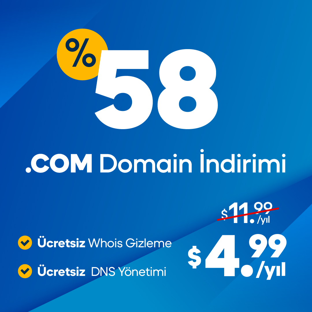 niobehosting's tweet image. %58 Gerçek .COM Domain İndirimi
4.99$'a Şimdi Kaydet: bit.ly/com-domain-kay…

#comdomain #domain #alanadi #kampanya #com