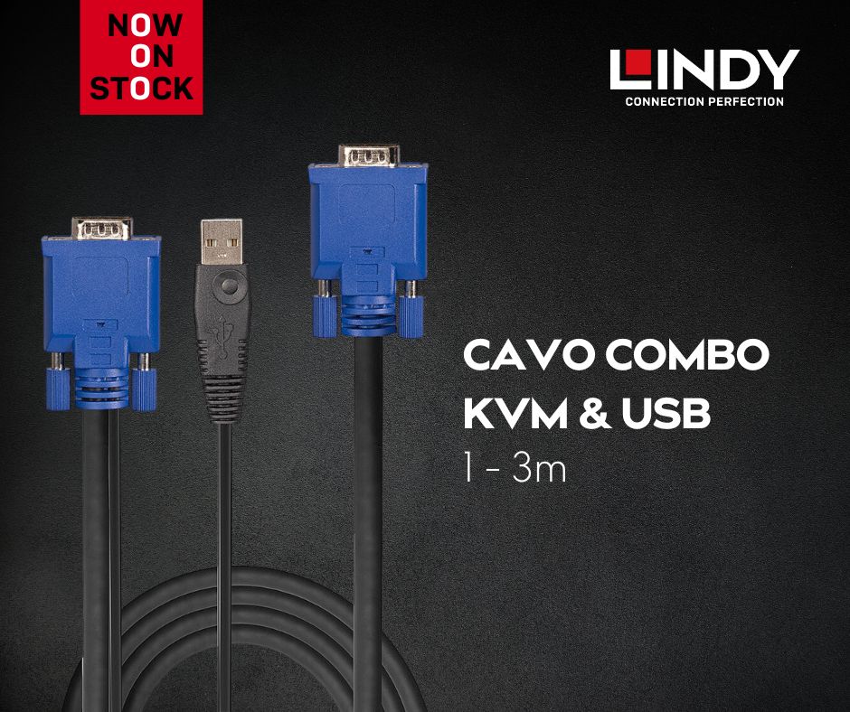 LINDYITALIA's tweet photo. l cavo ideale per i vostri server 🎯
Il cavo combinato video e USB di Lindy è ideale per un facile utilizzo con i server dotati di VGA e USB.
Disponibile in lunghezze da 1 a 3m. 
Scopri la gamma su https://t.co/Gmo24ezYCM - No. 32185-32187
#Lindy https://t.co/g83UGppQkT