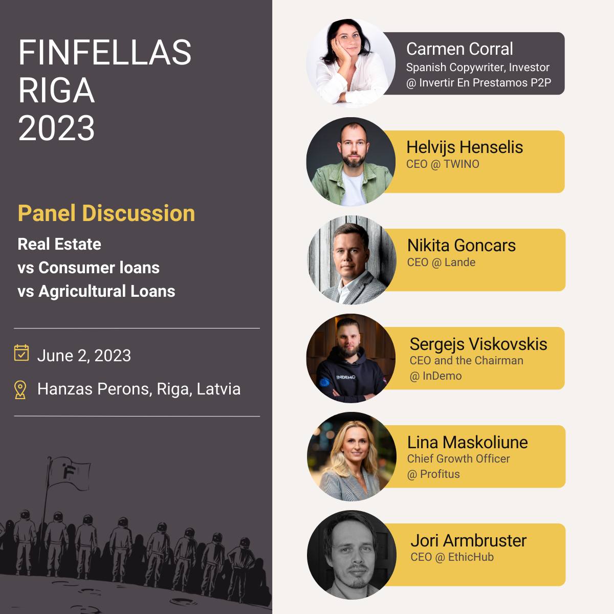 See you at <a href="/finfellas/">Finfellas</a> Riga 2023 already in a week!🚀
📌Join TWINO CEO in a panel discussion
📌Catch us at our booth to learn how TWINO can help you achieve your financial goals
📌Reach out to schedule a meeting via <a href="/talqueHQ/">talque</a>  app
Event agenda &amp; tickets➡️bit.ly/435NZgS