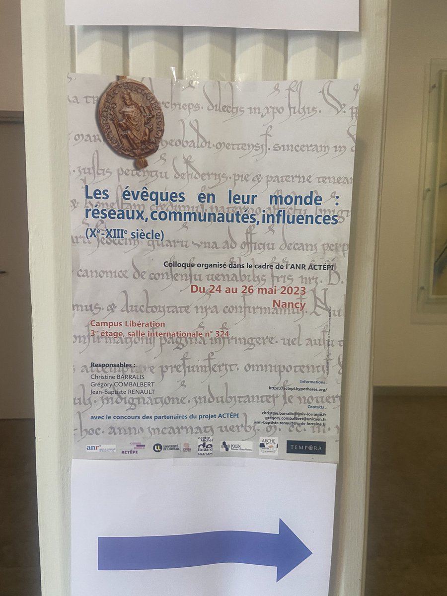 En colloque à l’Université de Nancy. J’ai la grande chance de pouvoir y intervenir au côté de médiévistes chevronnés sur le parcours des 1ers abbés de Clairmont  devenus évêques de Rennes. Un moyen de faire connaître notre département.

<a href="/UnivCathoOuest/">UCO</a> 
<a href="/UCO_Laval/">UCO Laval</a>
<a href="/mcommemayenne/">AimecommeMayenne</a>