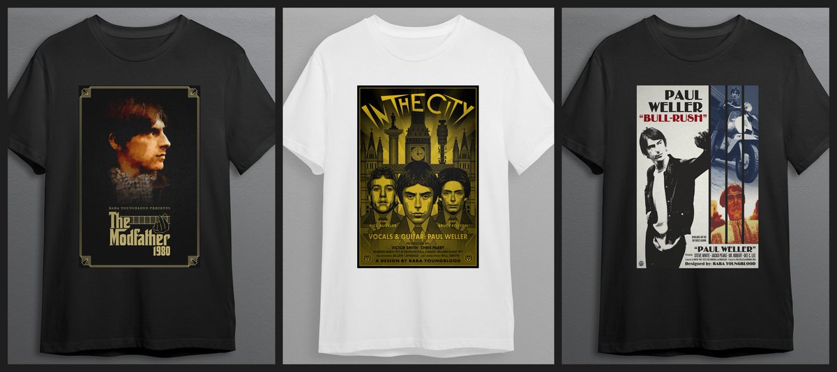 BabaYoungblood's tweet photo. 🎯 #GIVEAWAY! 🎯

As it's #PaulWeller's birthday here are my portraits of him inspired by classic films.

For the chance to #win a t-shirt just:

1️⃣ RT this tweet 🔁
2️⃣ COMMENT which tee you'd like 💬

I'll pick a random winner tonight at 10pm. Good luck if you fancy entering! 🤞 https://t.co/StnRYUeuf7